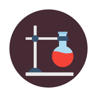 Kolayca değiştirilebilen ya da düzenlenebilen deney şişesi izole edilmiş Vektör simgesi