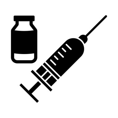 Aşı enjeksiyonu ile izole edilmiş vektör simgesi kolayca değiştirilebilir ya da düzenlenebilir