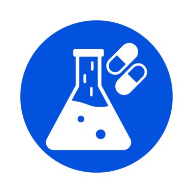 Biyolojik laboratuvar izole edilmiş vektör simgesi kolayca değiştirilebilir ya da düzenlenebilir