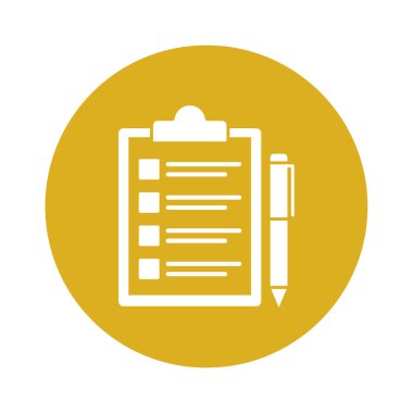  Kolayca değiştirilebilen veya düzenlenebilen kalem izole edilmiş Vektör simgesine sahip pano