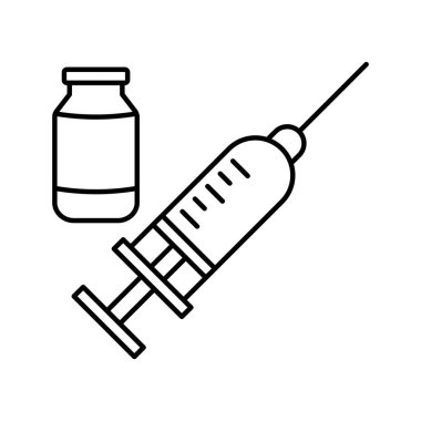 Aşı enjeksiyonu ile izole edilmiş vektör simgesi kolayca değiştirilebilir ya da düzenlenebilir