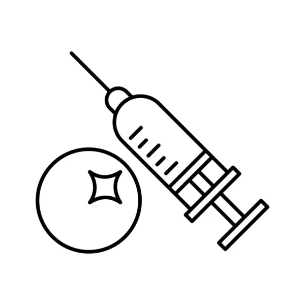 Injeção Com Vacina Ícone Vetor Isolado Que Pode Ser Facilmente — Vetor de Stock