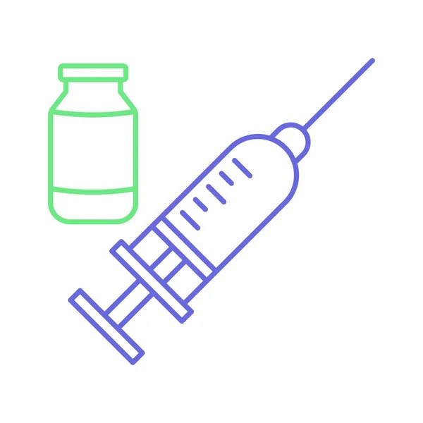 Injection Avec Vaccin Isolated Vector Icône Qui Peut Être Facilement — Image vectorielle
