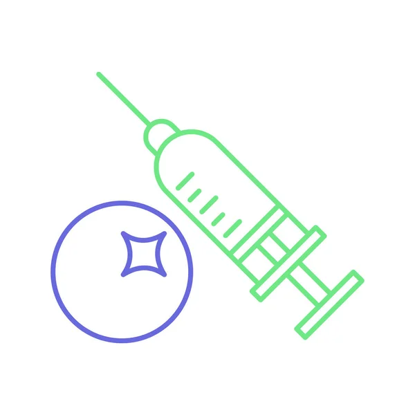 Injeção Com Vacina Ícone Vetor Isolado Que Pode Ser Facilmente — Vetor de Stock