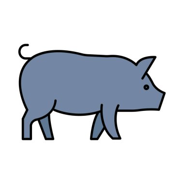 Kolayca değiştirilebilen ya da düzenlenebilen domuz izole edilmiş vektör simgesi