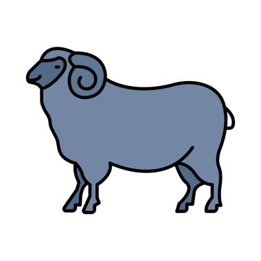 Koyun izole edilmiş Vektör simgesi kolayca değiştirilebilir ya da düzenlenebilir