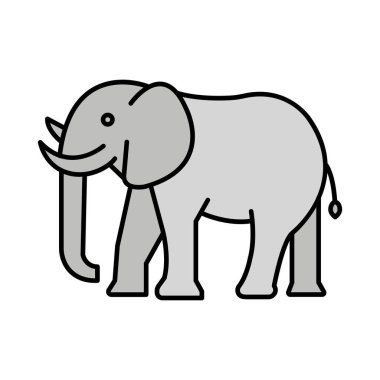 Kolayca değiştirilebilen ya da düzenlenebilen fil izole edilmiş Vektör simgesi