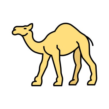 Kolayca değiştirilebilen ya da düzenlenebilen deve izole edilmiş vektör simgesi