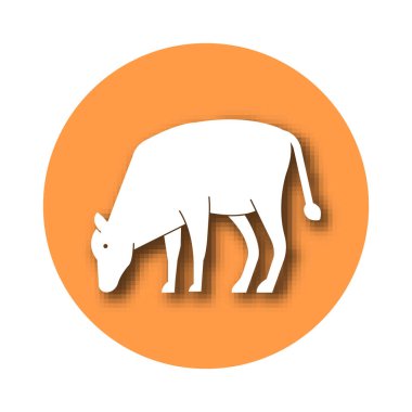 Kolayca değiştirilebilen veya düzenlenebilen İnek İzole Vektör simgesi