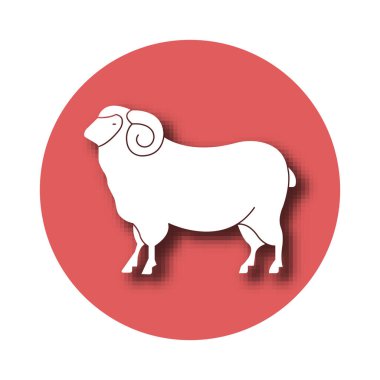 Koyun izole edilmiş Vektör simgesi kolayca değiştirilebilir ya da düzenlenebilir