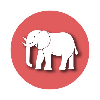 Kolayca değiştirilebilen ya da düzenlenebilen fil izole edilmiş Vektör simgesi