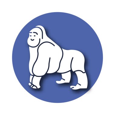 Kolayca değiştirilebilen ya da düzenlenebilen şempanze izole edilmiş Vektör simgesi