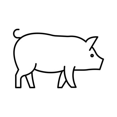 Kolayca değiştirilebilen ya da düzenlenebilen domuz izole edilmiş vektör simgesi