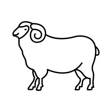 Koyun izole edilmiş Vektör simgesi kolayca değiştirilebilir ya da düzenlenebilir