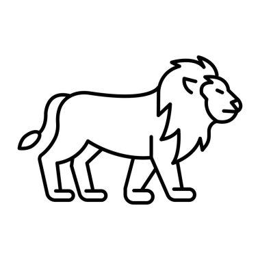 Kolayca değiştirilebilen ya da düzenlenebilen Aslan İzole Vektör simgesi