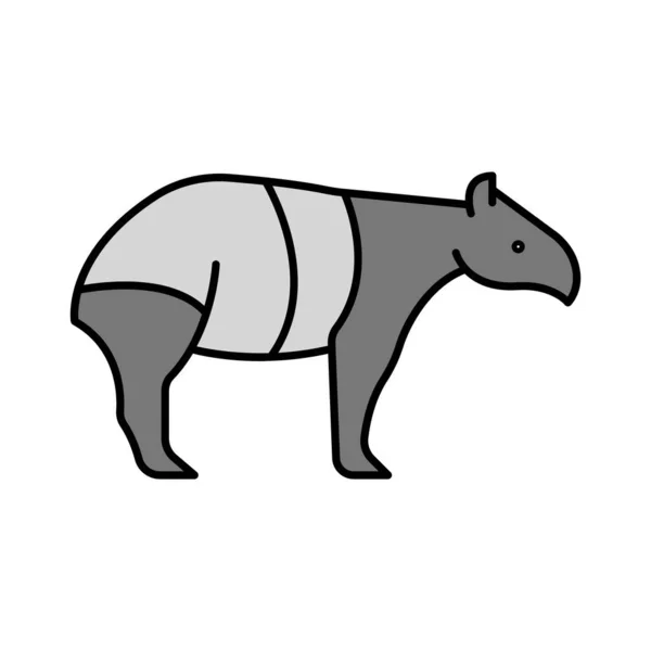 Isolation Tapir Icône Vectorielle Qui Peut Être Facilement Modifiée Modifiée — Image vectorielle