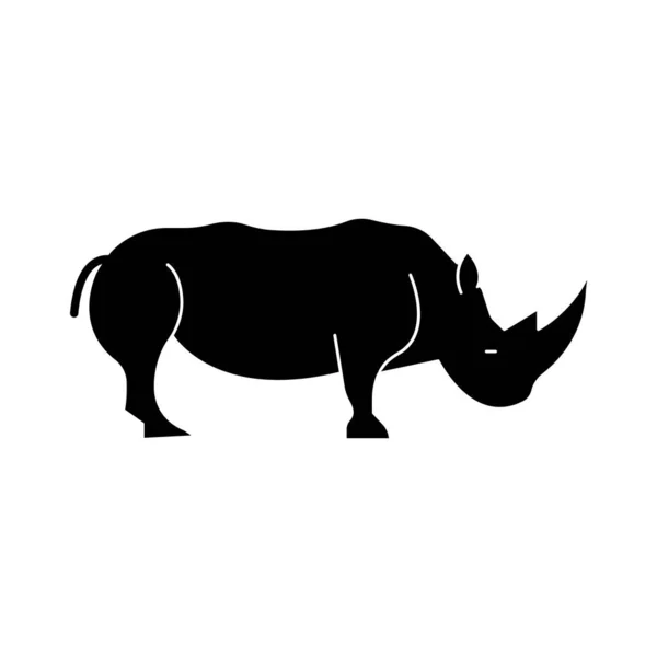 Icône Vectorielle Isolée Rhino Qui Peut Être Facilement Modifiée Modifiée — Image vectorielle