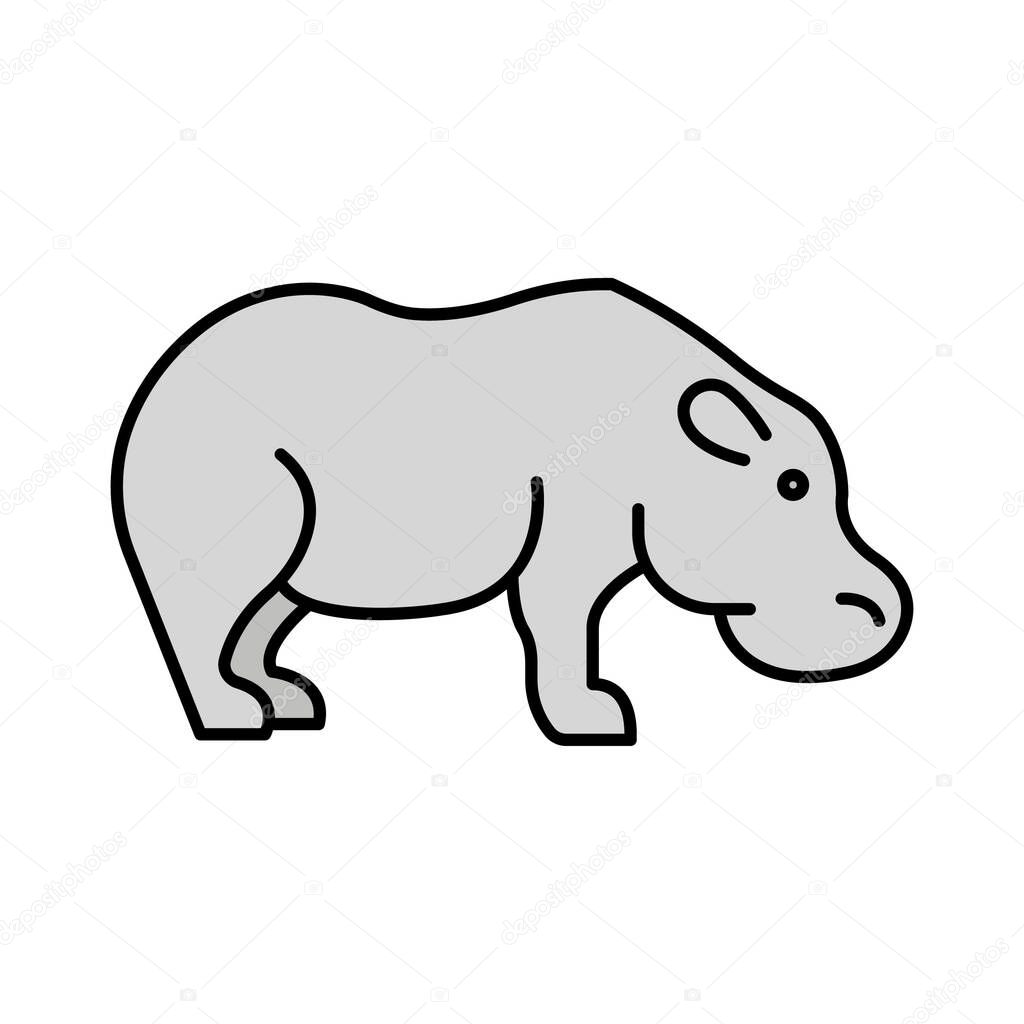 Hippo Isolated Vector icon that can be easily modified or edited