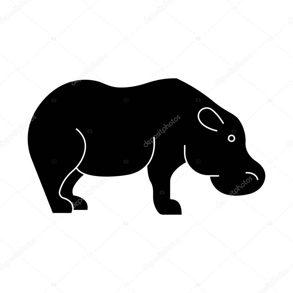 Hippo Isolated Vector icon that can be easily modified or edited