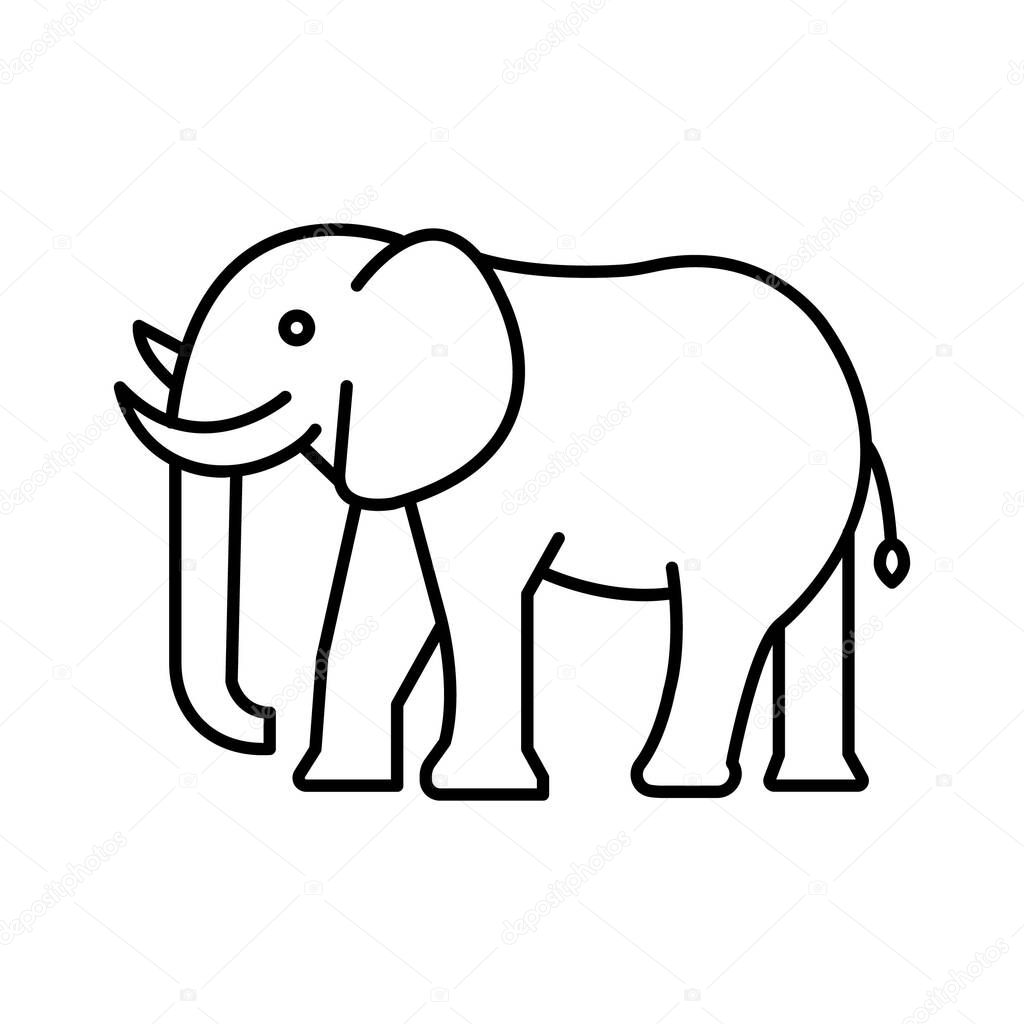 Elephant Isolated Vector icon that can be easily modified or edited