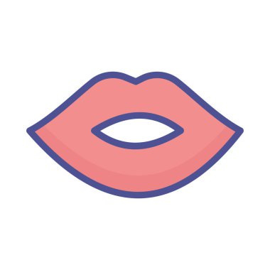 Kolayca değiştirilebilen ya da düzenlenebilen dişi dudaklar izole edilmiş vektör simgesi