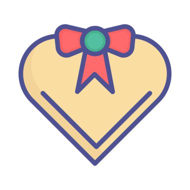 Kolayca değiştirilebilen veya düzenlenebilen kalp kutusu izole edilmiş Vektör simgesi