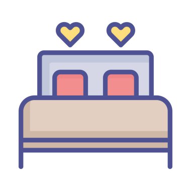  Sevilen yatak odası izole edilmiş vektör simgesi kolayca değiştirilebilir ya da düzenlenebilir