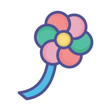 Kolayca değiştirilebilen veya düzenlenebilen yaratıcı çiçek izole edilmiş Vektör simgesi