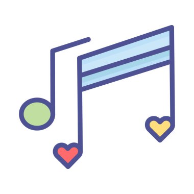 Romantik şarkı Kolayca değiştirilebilir ya da düzenlenebilir Vector simgesi