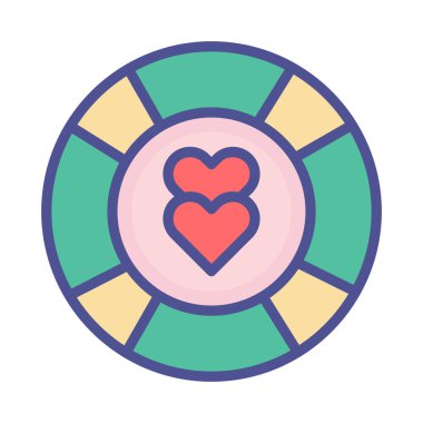 Hayat kurtarıcılı kalp Kolayca değiştirilebilir veya düzenlenebilir Vektör simgesi