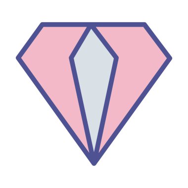Kolayca değiştirilebilen ya da düzenlenebilen elmas izole edilmiş Vektör simgesi