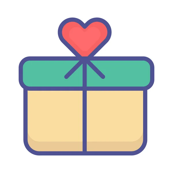 Caja Del Corazón Icono Vector Aislado Que Puede Modificar Editar — Vector de stock