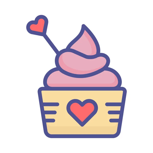 Loving Cupcake Isolated Icône Vectorielle Qui Peut Être Facilement Modifié — Image vectorielle