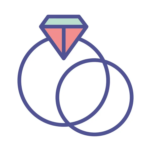 Anello Diamante Isolato Icona Vettoriale Che Può Essere Facilmente Modificata — Vettoriale Stock