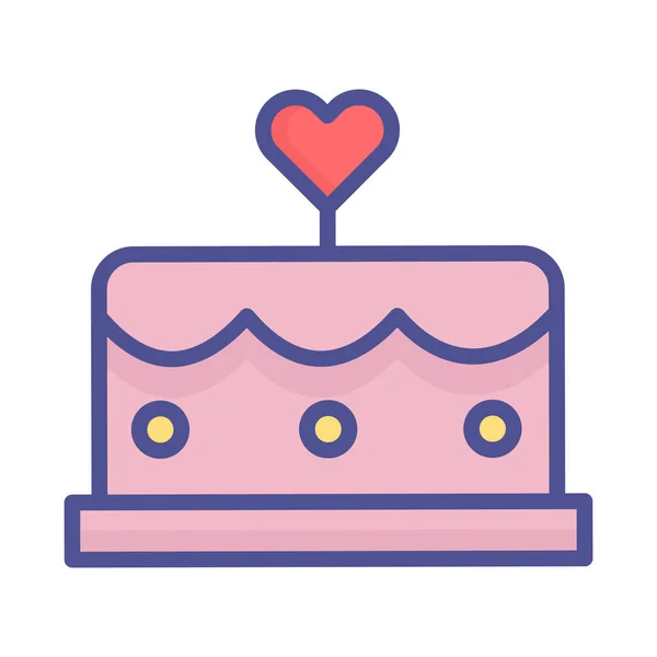 Tarta Aniversario Icono Vector Aislado Que Puede Modificar Editar Fácilmente — Vector de stock