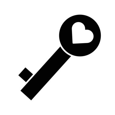 Kolayca değiştirilebilen veya düzenlenebilen kalp anahtarı izole edilmiş Vektör simgesi