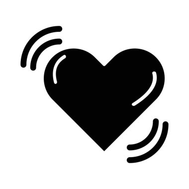 Kalp dalgaları izole edilmiş vektör simgesi kolayca değiştirilebilir ya da düzenlenebilir