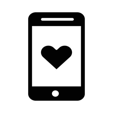 Kolayca değiştirilebilen veya düzenlenebilen kalp izole edilmiş Vektör simgesine sahip mobil