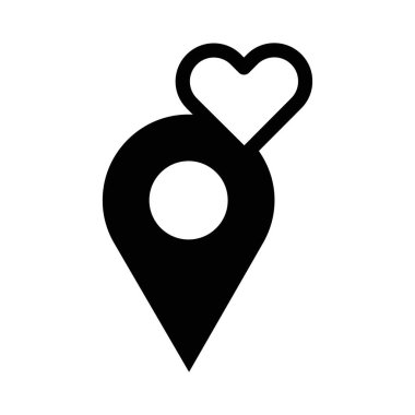 Kolayca değiştirilebilen ya da düzenlenebilen sevilen konum izole edilmiş Vektör simgesi