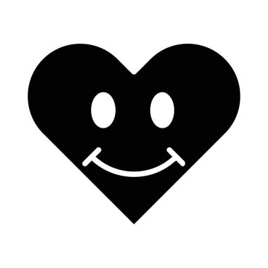 Kalp şekli emoji izole edilmiş vektör simgesi kolayca değiştirilebilir ya da düzenlenebilir