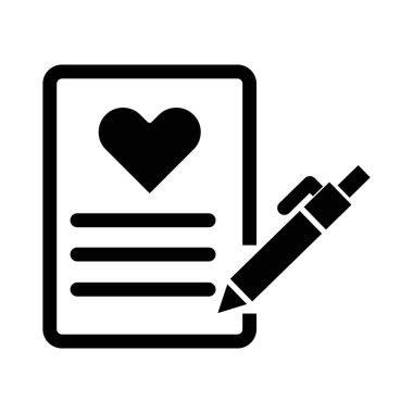 Kalp kağıdı izole edilmiş vektör simgesi kolayca değiştirilebilir ya da düzenlenebilir