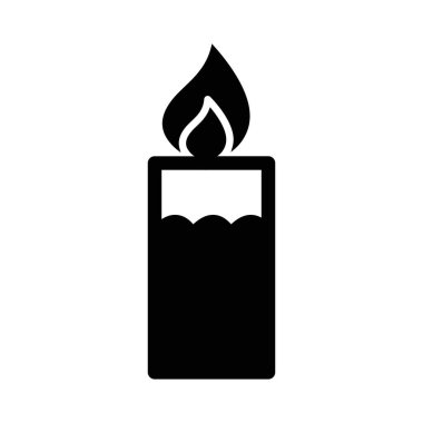 Kolayca değiştirilebilen ya da düzenlenebilen yanan mum izole edilmiş vektör simgesi