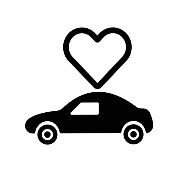 Αυτοκίνητο Αγάπης Απομονωμένο Εικονίδιο Διάνυσμα Που Μπορεί Εύκολα Τροποποιηθεί Επεξεργαστεί — Διανυσματικό Αρχείο