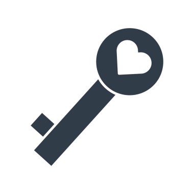 Kolayca değiştirilebilen veya düzenlenebilen kalp anahtarı izole edilmiş Vektör simgesi