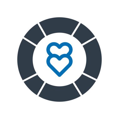 Hayat kurtarıcılı kalp Kolayca değiştirilebilir veya düzenlenebilir Vektör simgesi