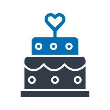 Düğün pastası izole edilmiş vektör simgesi kolayca değiştirilebilir ya da düzenlenebilir
