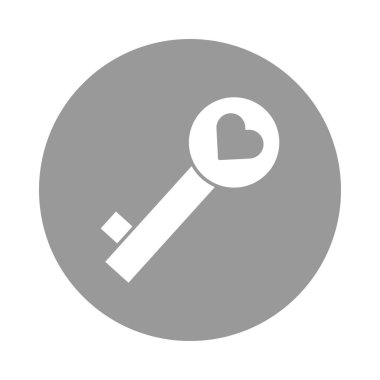 Kolayca değiştirilebilen veya düzenlenebilen kalp anahtarı izole edilmiş Vektör simgesi