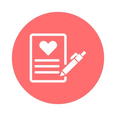 Kalp kağıdı izole edilmiş vektör simgesi kolayca değiştirilebilir ya da düzenlenebilir