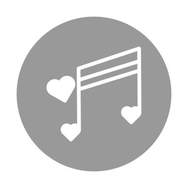romantik müzik izole edilmiş vektör simgesi kolayca değiştirilebilir ya da düzenlenebilir