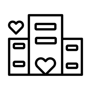 Kolayca değiştirilebilen veya düzenlenebilen kalp izole edilmiş vektör simgesi